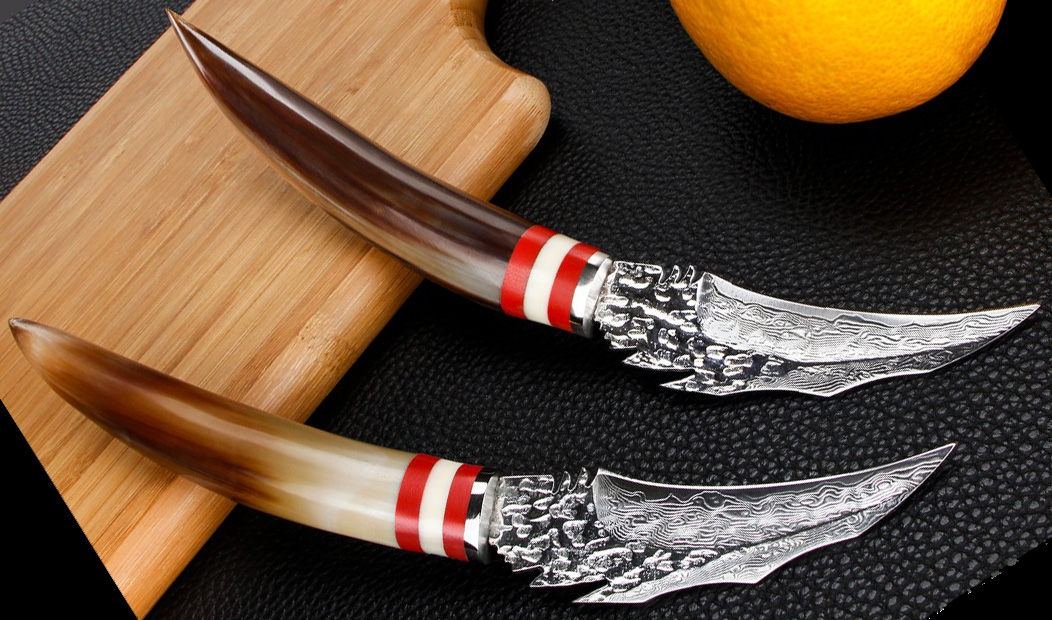 Японский нож для очистки овощей и фруктов с рукоятью из рога
